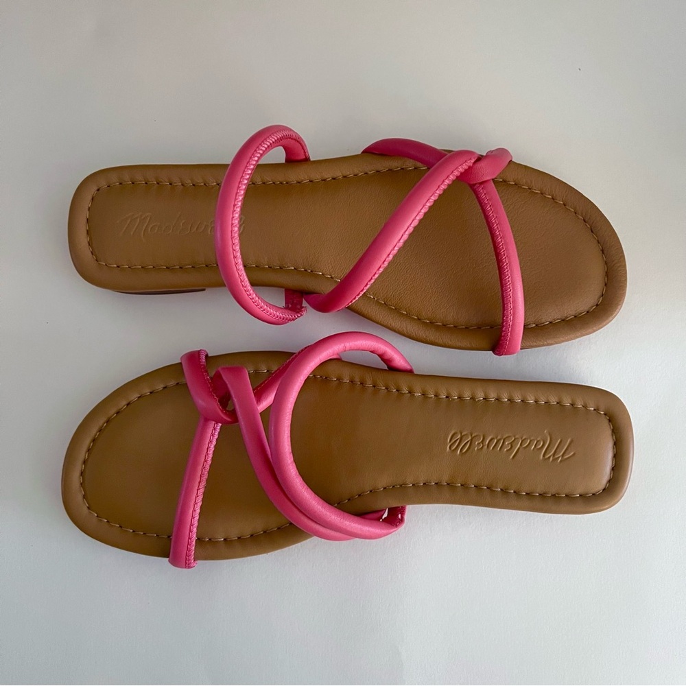 Madewell | Pink leather Slide Sandals size 6